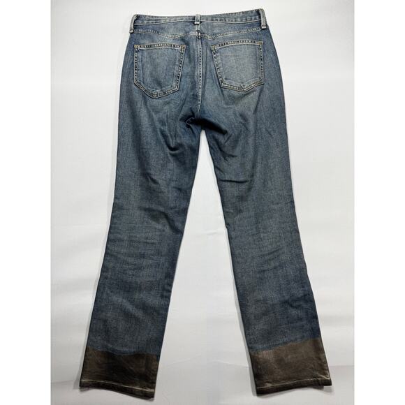 Rag & Bone Women's Metallic Ankle Straight Crop Blue Denim Jeans - 26 (27x27.5) - Picture 3 of 6